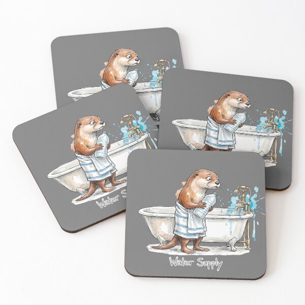 Item preview, Water Supply - Funny Otter Bathtub Satire designed and sold by SoulPT.