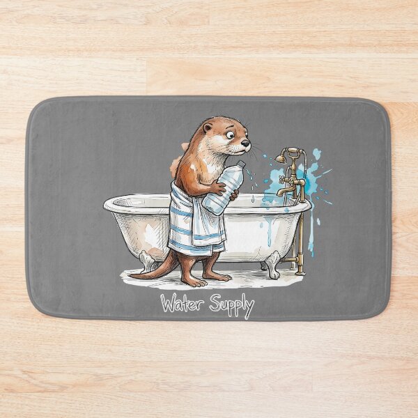 Item preview, Water Supply - Funny Otter Bathtub Satire designed and sold by SoulPT.