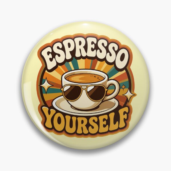 Item preview, Espresso Yourself – Retro Coffee Pun Design designed and sold by ABLAT-CREATIONS.