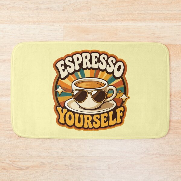 Item preview, Espresso Yourself – Retro Coffee Pun Design designed and sold by ABLAT-CREATIONS.
