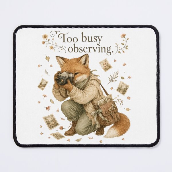 Item preview, Too Busy Observing Vintage Camera Fox Photography Aesthetic designed and sold by AQUILAKREO.