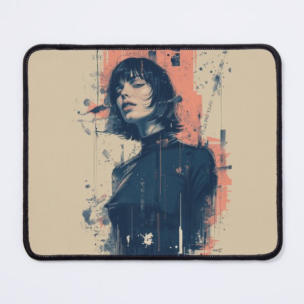 Item preview, Urban Cyberpunk Woman Portrait Abstract Splatter Art designed and sold by ERODED SELF.