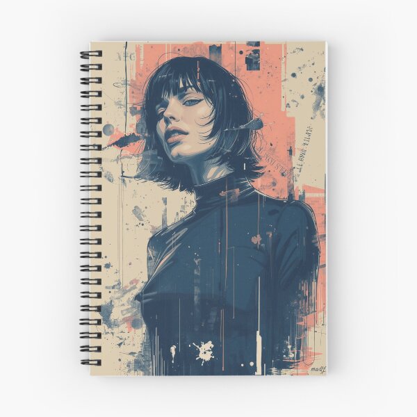 Item preview, Urban Cyberpunk Woman Portrait Abstract Splatter Art designed and sold by ERODED SELF.