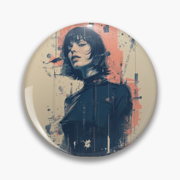 Item preview, Urban Cyberpunk Woman Portrait Abstract Splatter Art designed and sold by ERODED SELF.
