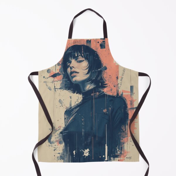 Item preview, Urban Cyberpunk Woman Portrait Abstract Splatter Art designed and sold by ERODED SELF.