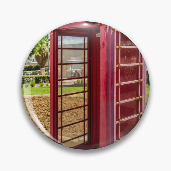 Item preview, Vintage Red Telephone Booth In Sunny Park Setting, Weathered Phone Kiosk, Outdoor Nostalgia designed and sold by Nmallia.