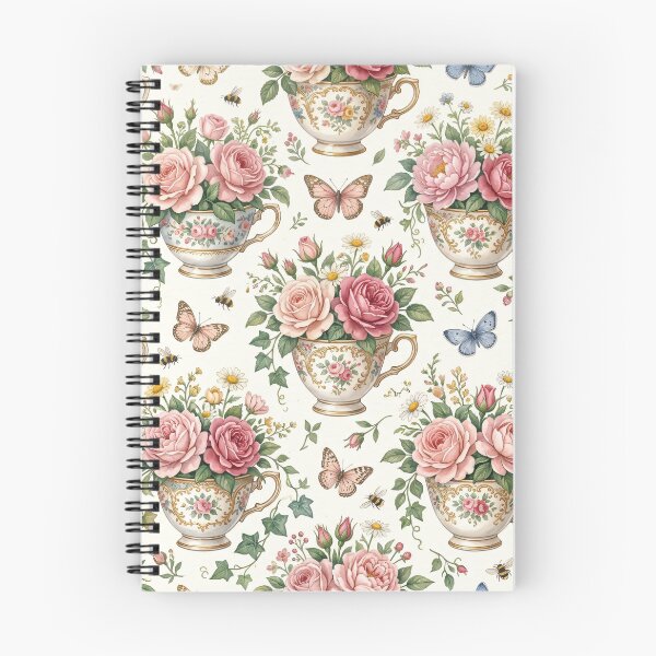Item preview, Vintage Teacup Garden Seamless Pattern designed and sold by MoonwoodStudio.