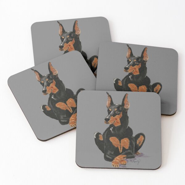 Item preview, Rolf - the doberman pinscher - grey (gray) background designed and sold by Deromilly.