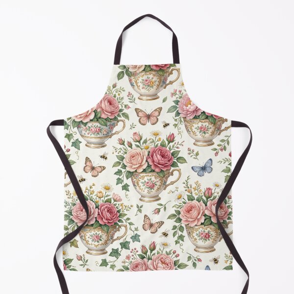 Item preview, Vintage Teacup Garden Seamless Pattern designed and sold by MoonwoodStudio.