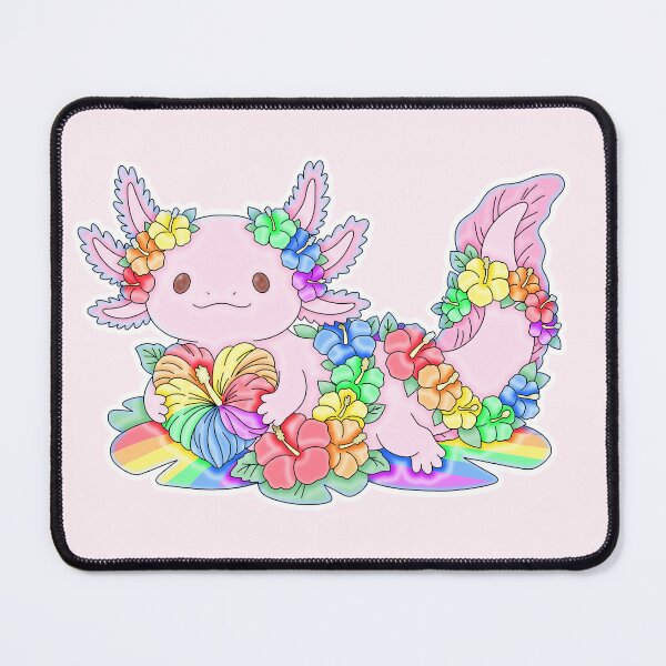 Item preview, Cute Rainbow Pride Axolotl Hibiscus Tropical Flower Heart designed and sold by Kaimarbe | Cute Stickers & Apparel.