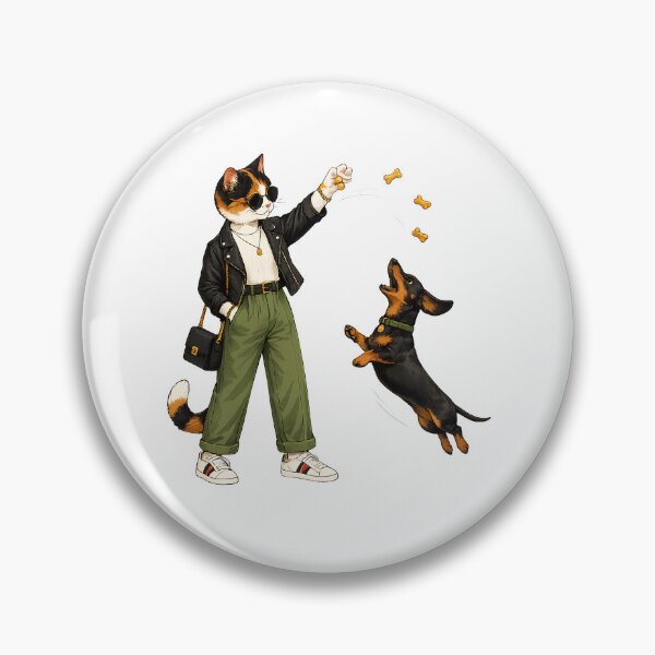 Item preview, Cool Cat & Jumping Dachshund designed and sold by filou designs.