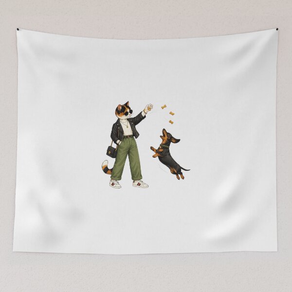Item preview, Cool Cat & Jumping Dachshund designed and sold by filou designs.