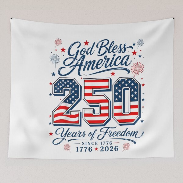 Item preview, God Bless America 250 Years 1776 2026 Christian 4th of July designed and sold by CriseldaBruning.