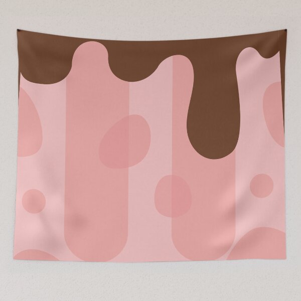 Item preview, Melting Chocolate and Strawberry Cream Dripping Aesthetic Pattern designed and sold by Nikola Dio.