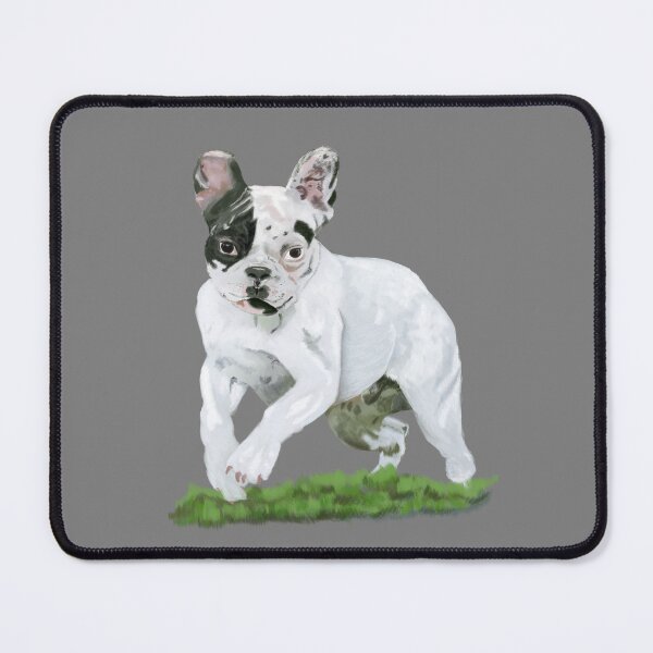 Item preview, Louie - the French Bulldog - grey (gray) background designed and sold by Deromilly.
