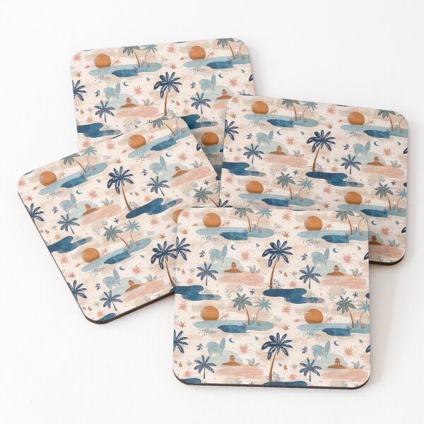 Item preview, Tropical Island Sunset Palm Trees Boho Coastal designed and sold by Patterns & Love .