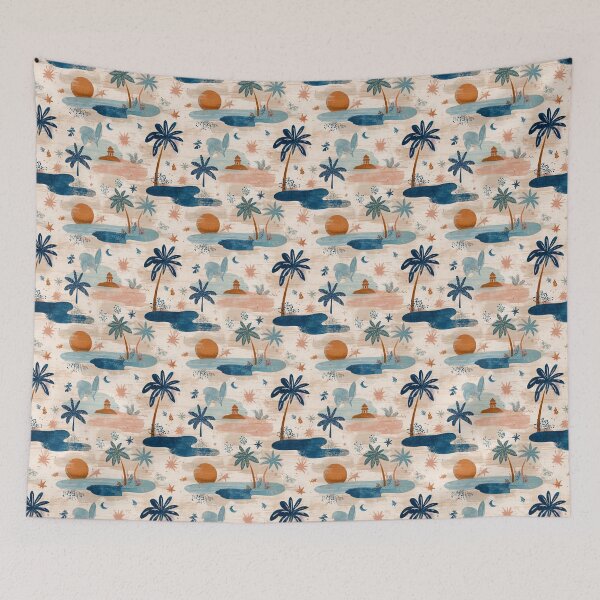 Item preview, Tropical Island Sunset Palm Trees Boho Coastal designed and sold by Patterns & Love .