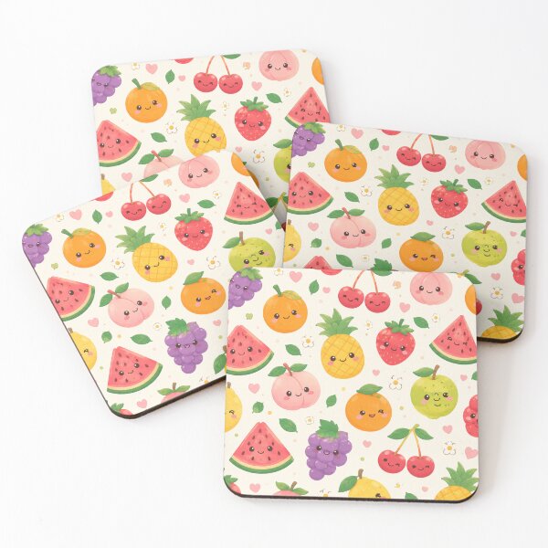 Item preview, Cute Kawaii Fruit Friends Pattern designed and sold by 0606PM.