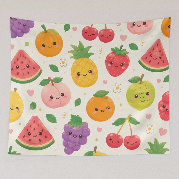 Item preview, Cute Kawaii Fruit Friends Pattern designed and sold by 0606PM.