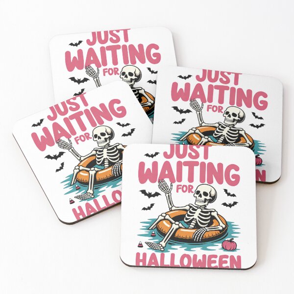 Item preview, Just Waiting For Halloween Skeleton Graphic, Spooky Fall Aesthetic Design for Holiday Decor designed and sold by Keingdesign.