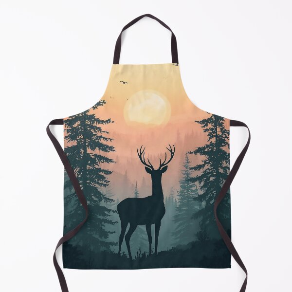 Item preview, Majestic Forest Deer Silhouette Sunset Wilderness Scene designed and sold by Evergreen Horizon Works.