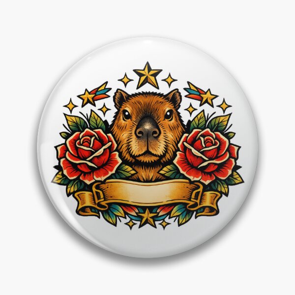 Item preview, Traditional Tattoo Capybara Classic Flash Art designed and sold by NovaMoodCo.