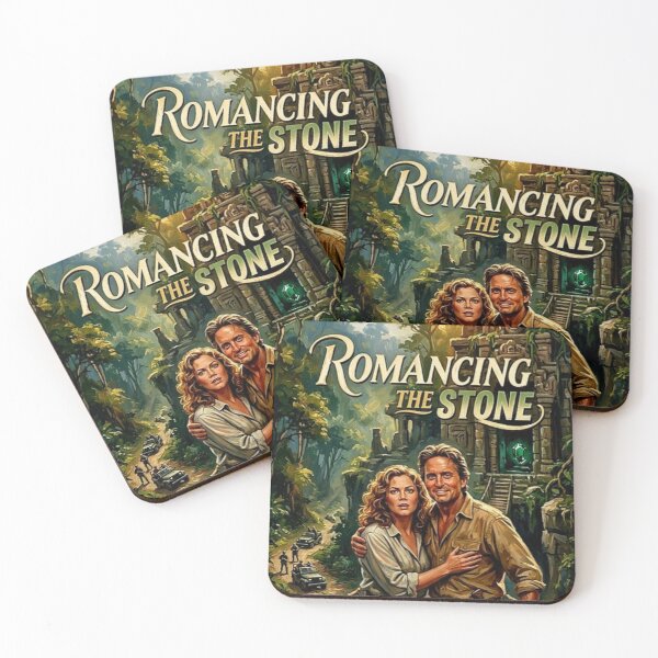 Artikelvorschau, Ein Abenteuer spannender als jeder Roman. – Kunstdruck „Romancing the Stone“ entworfen und verkauft von Art's Diner.