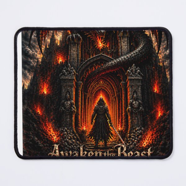 Item preview, Awaken The Beast – Legendary Fire Dragon and Dark Warrior Fantasy Art in a Gothic Infernal Kingdom designed and sold by BagFactoryUK.