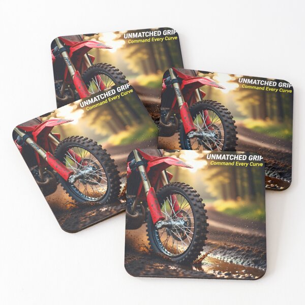 Item preview, Red Motocross Tire Action Poster | Extreme Grip Dirt Bike Wall Art & Cycle Repair Shop Decor designed and sold by Creative-RE.
