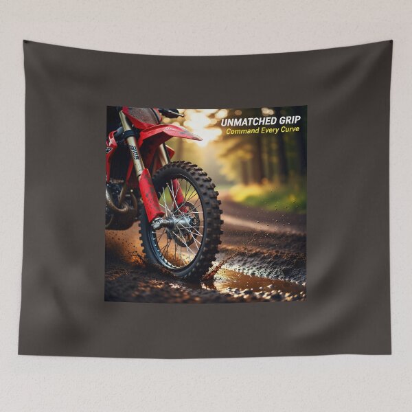 Item preview, Red Motocross Tire Action Poster | Extreme Grip Dirt Bike Wall Art & Cycle Repair Shop Decor designed and sold by Creative-RE.