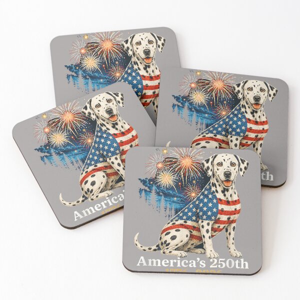 Item preview, Funny Dalmatian 4th of July 250 Years American Anniversary designed and sold by KathieFaugh.