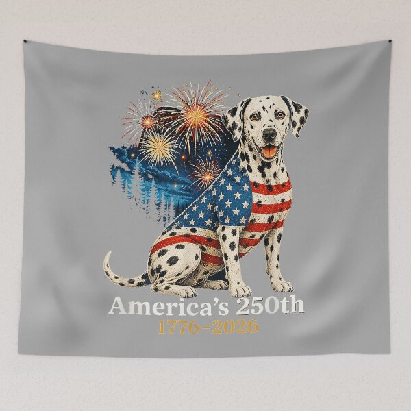 Item preview, Funny Dalmatian 4th of July 250 Years American Anniversary designed and sold by KathieFaugh.