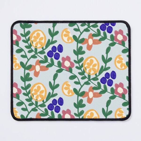 Item preview, Blueberry Lemon Citrus Botanical Pattern — Painterly Fruit & Wildflower Toss on owder Blue designed and sold by Patterns & Love .