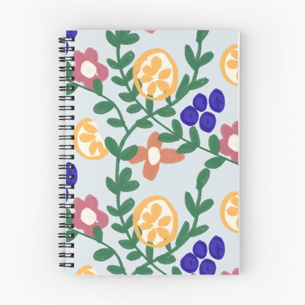 Item preview, Blueberry Lemon Citrus Botanical Pattern — Painterly Fruit & Wildflower Toss on owder Blue designed and sold by Patterns & Love .
