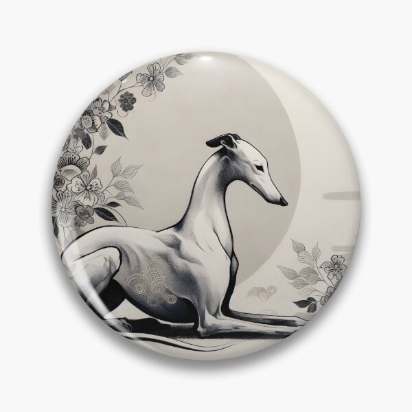 Item preview, GALOGO - Lunar Greyhound VI - Floral Branch designed and sold by GALOGO – Art for Sighthounds & Animal Welfare.