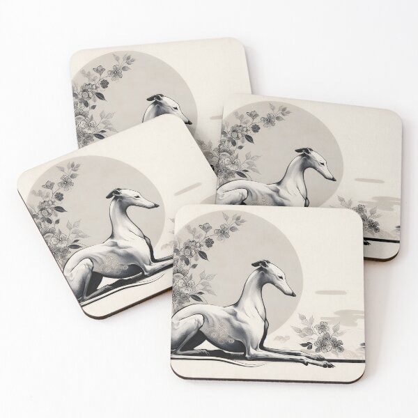 Item preview, GALOGO - Lunar Greyhound VI - Floral Branch designed and sold by GALOGO – Art for Sighthounds & Animal Welfare.