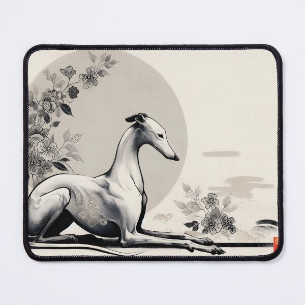 Item preview, GALOGO - Lunar Greyhound VI - Floral Branch designed and sold by GALOGO – Art for Sighthounds & Animal Welfare.