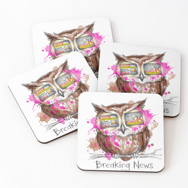 Artikelvorschau, Breaking News Owl: Satire zur Informationsflut entworfen und verkauft von SoulPT.