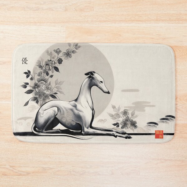 Item preview, GALOGO - Lunar Greyhound VI - Floral Branch designed and sold by GALOGO – Art for Sighthounds & Animal Welfare.