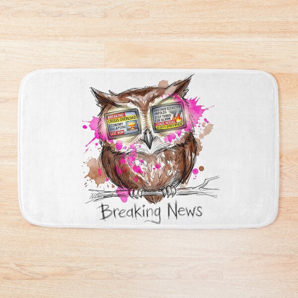 Item preview, Breaking News Owl: Information Overload Satire designed and sold by SoulPT.