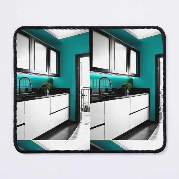 Item preview, Architecture - Contemporary Kitchen, Turquoise and Minimalist Aesthetic designed and sold by Reverso-Design.