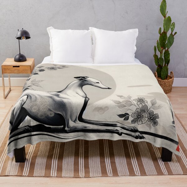 Item preview, GALOGO - Lunar Greyhound VI - Floral Branch designed and sold by GALOGO – Art for Sighthounds & Animal Welfare.