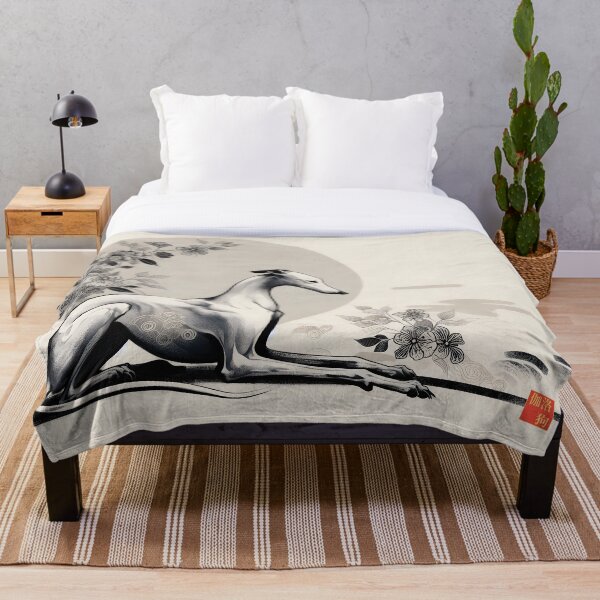 Artikelvorschau, GALOGO - Lunar Greyhound VI - Floral Branch entworfen und verkauft von GALOGO – Art for Sighthounds & Animal Welfare.