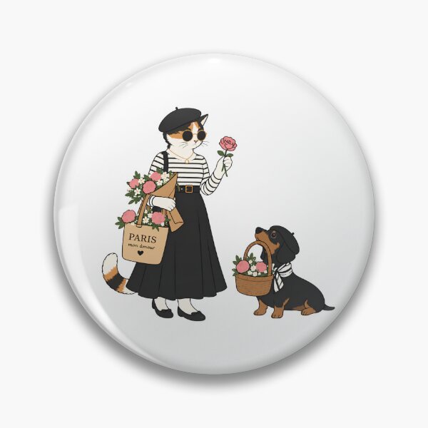 Item preview, Paris Cat & Dachshund – Mon Amour designed and sold by filou designs.