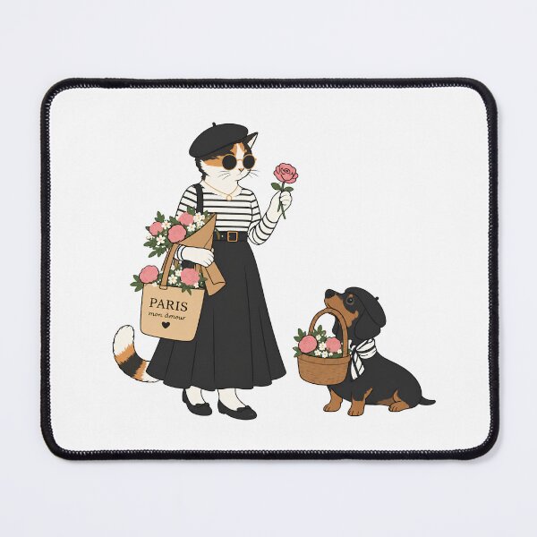 Item preview, Paris Cat & Dachshund – Mon Amour designed and sold by filou designs.