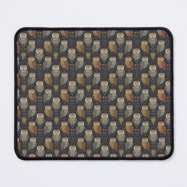 Item preview, Ornate Owl Seamless Pattern Blue Brown Floral designed and sold by Pioneer Spirit Market.