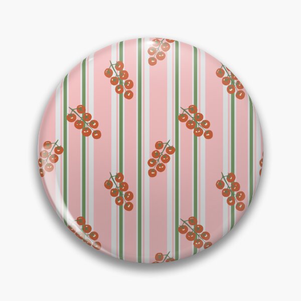 Item preview, Cherry Tomato Vine Stripe Pattern Pink Green Kitchen Design designed and sold by Patterns & Love .