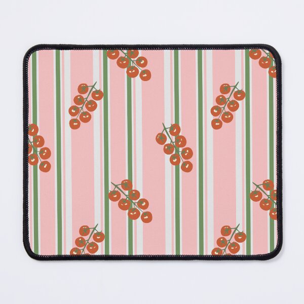 Item preview, Cherry Tomato Vine Stripe Pattern Pink Green Kitchen Design designed and sold by Patterns & Love .