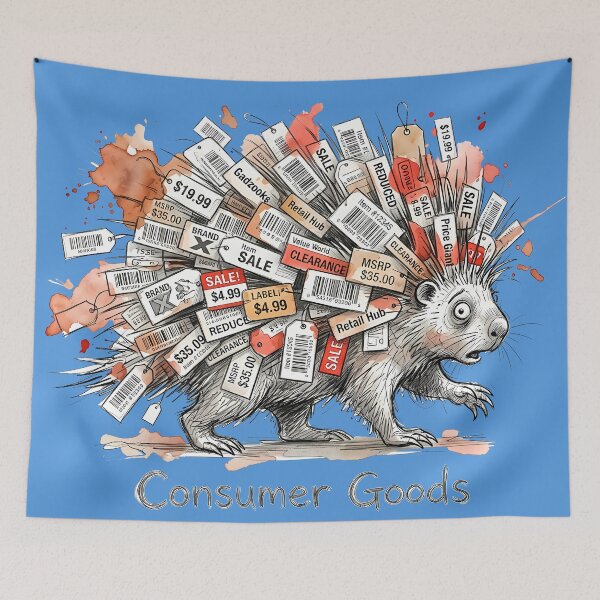 Item preview, The Price of Living: Consumer Goods Satire designed and sold by SoulPT.