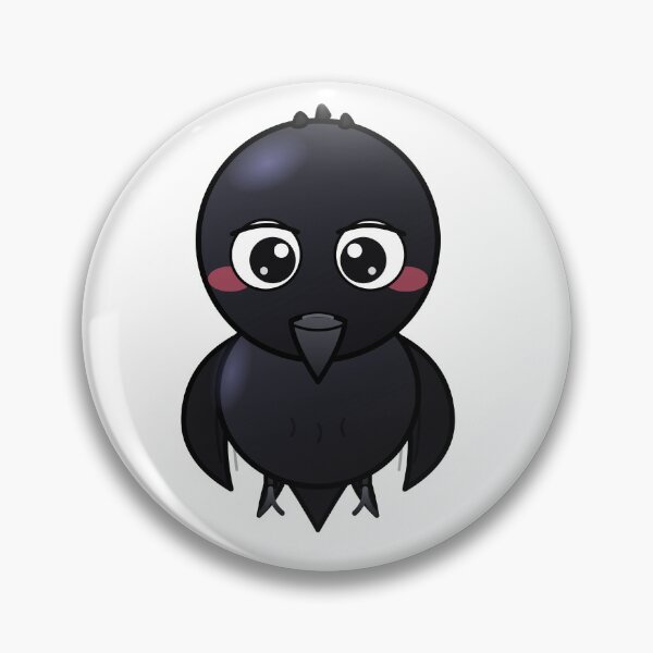 Item preview, Cute Blushing Crow Cartoon Sticker | Kawaii Black Bird Character designed and sold by cartxglobal.